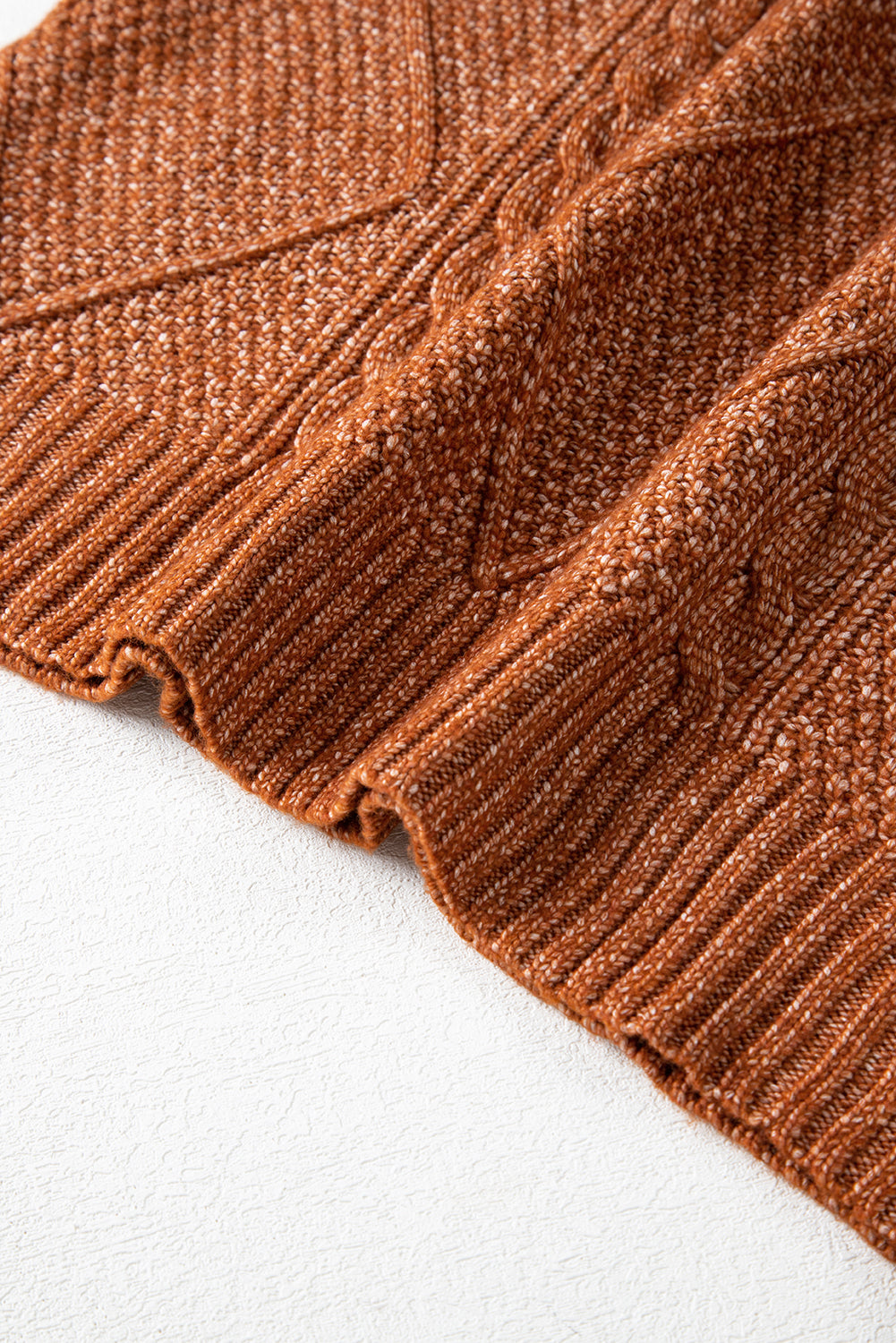 coffee cable knit drop shoulder loose fit sweater dress