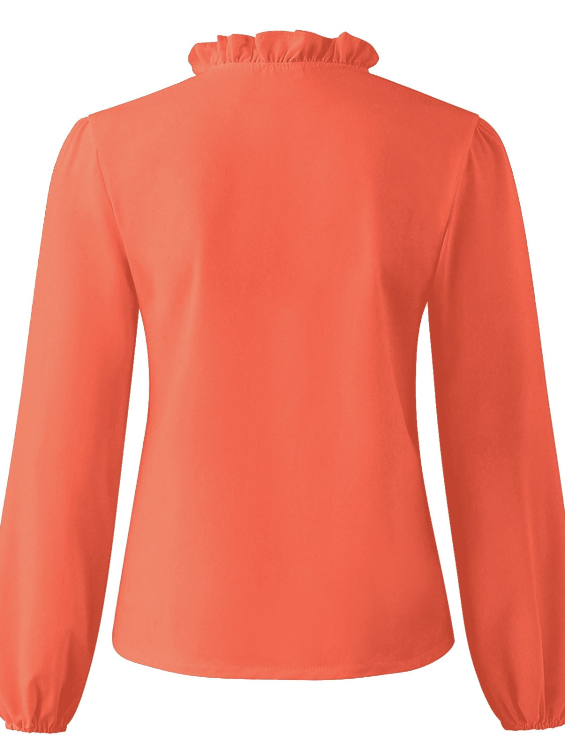 full size ruffled v-neck long sleeve blouse