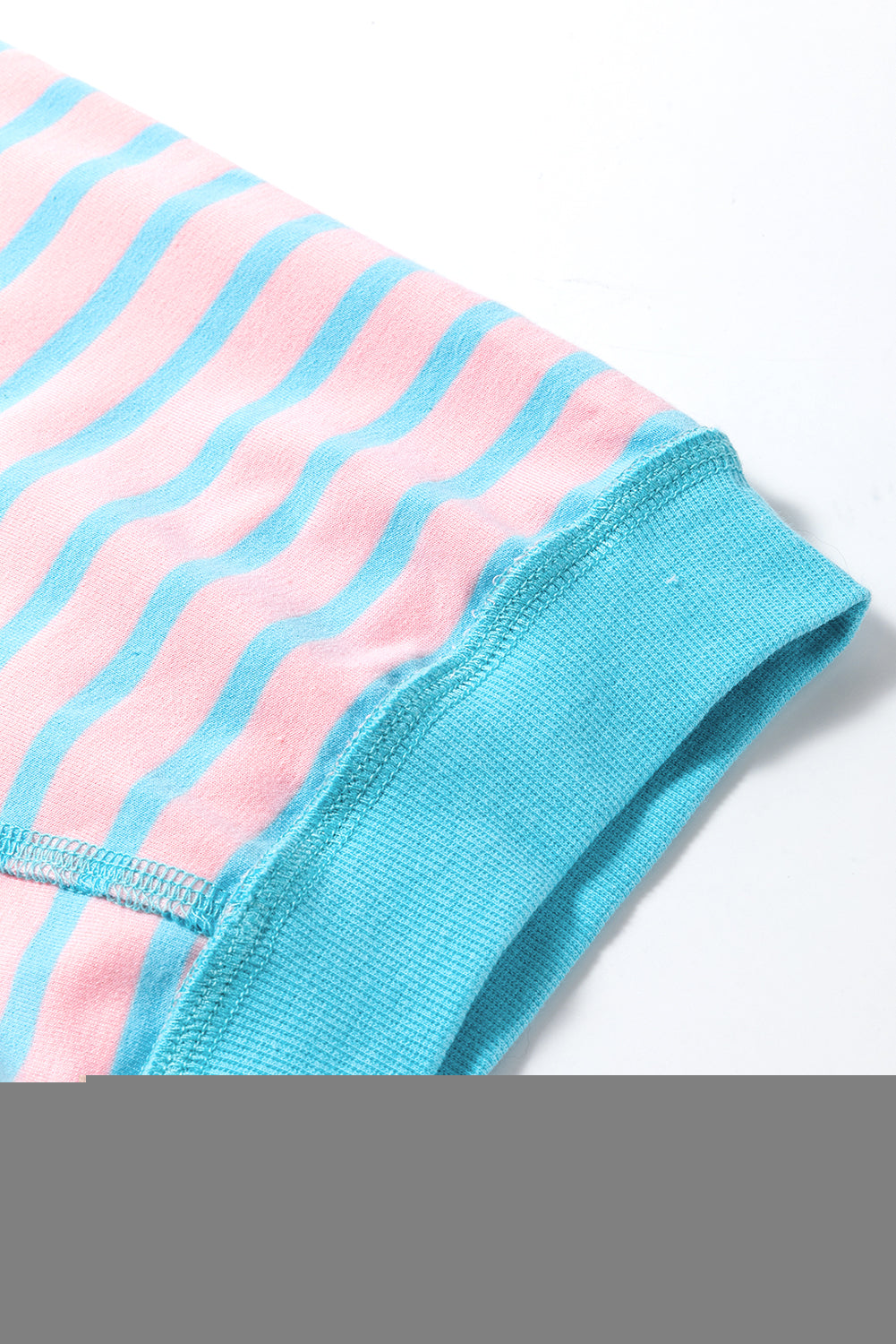 pink stripe oversized contrast trim exposed seam high low t shirt