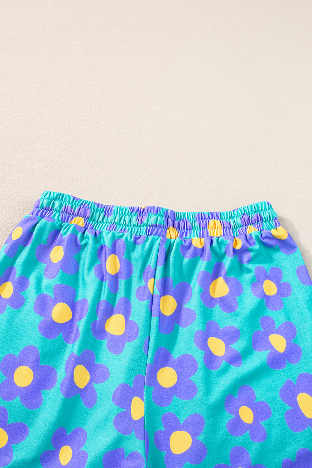 green flower print short sleeve shirt pajamas set