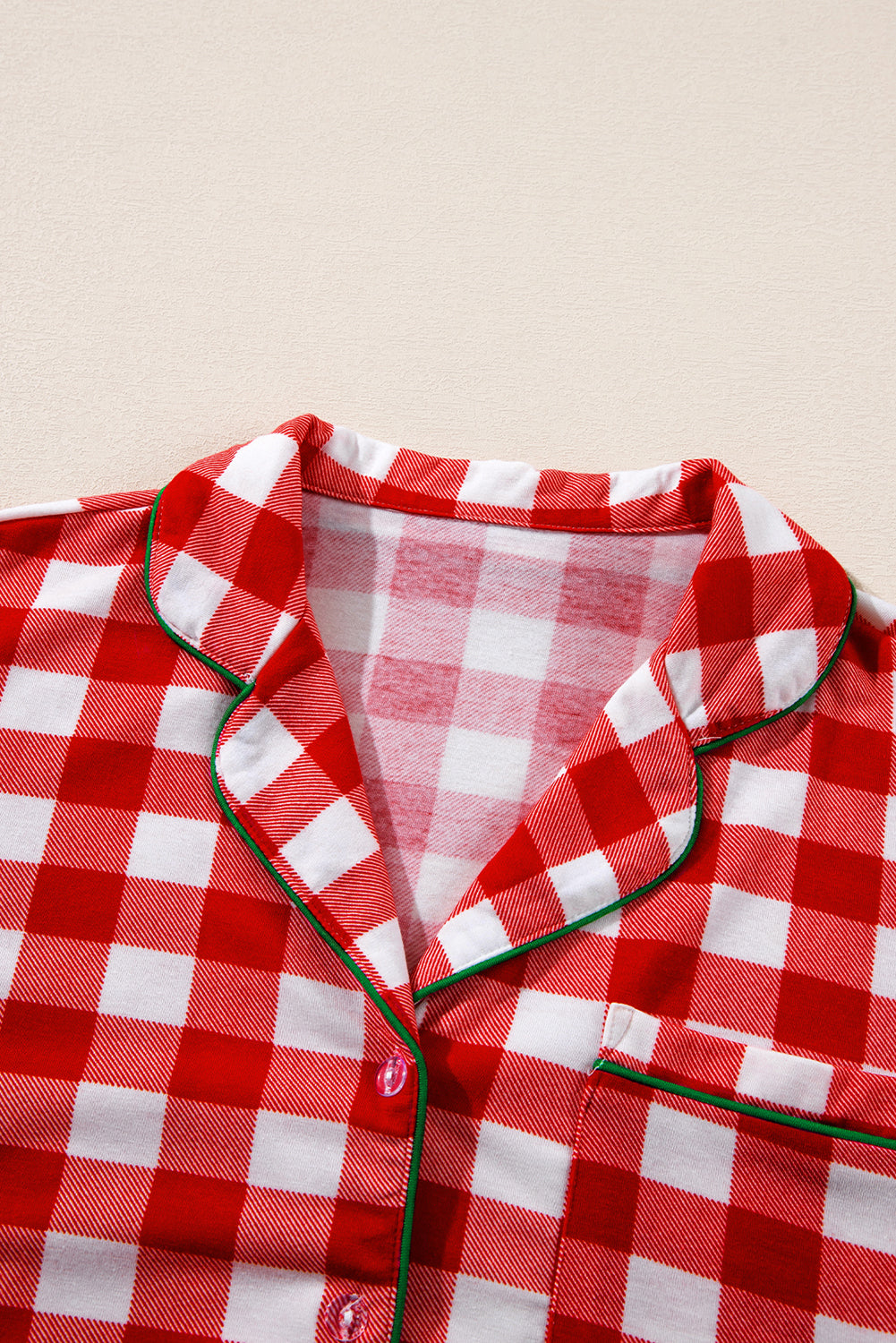 fiery red christmas plaid print shirt and pants pajama set