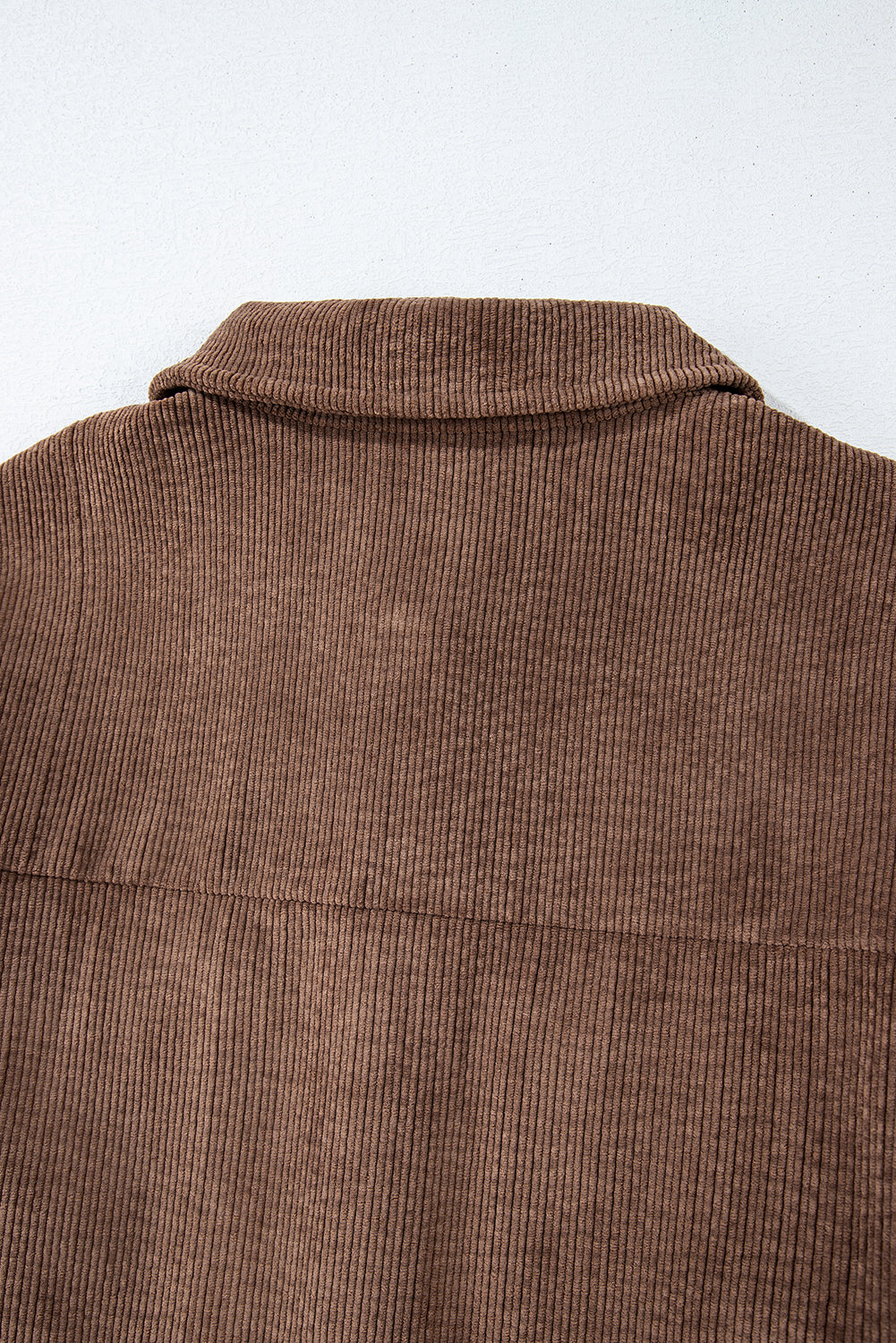 chestnut corduroy flap pocket button up shacket