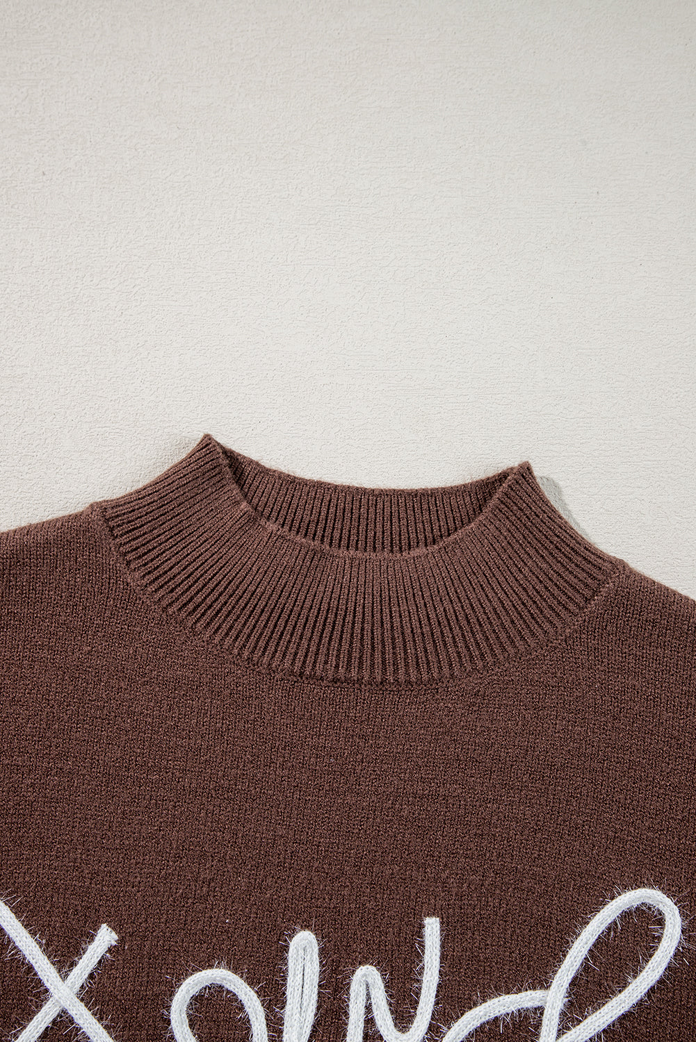coffee western howdy boot graphic high neck sweater
