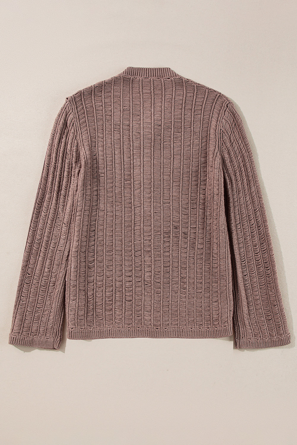 goat cut out textured knit buttoned cardigan