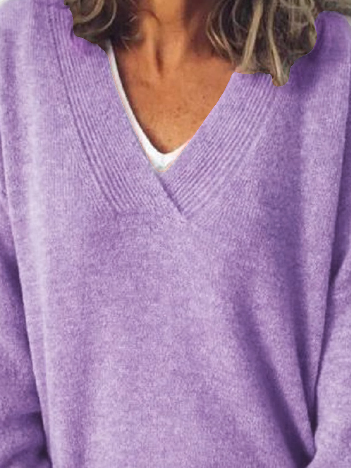 v-neck dropped shoulder sweater