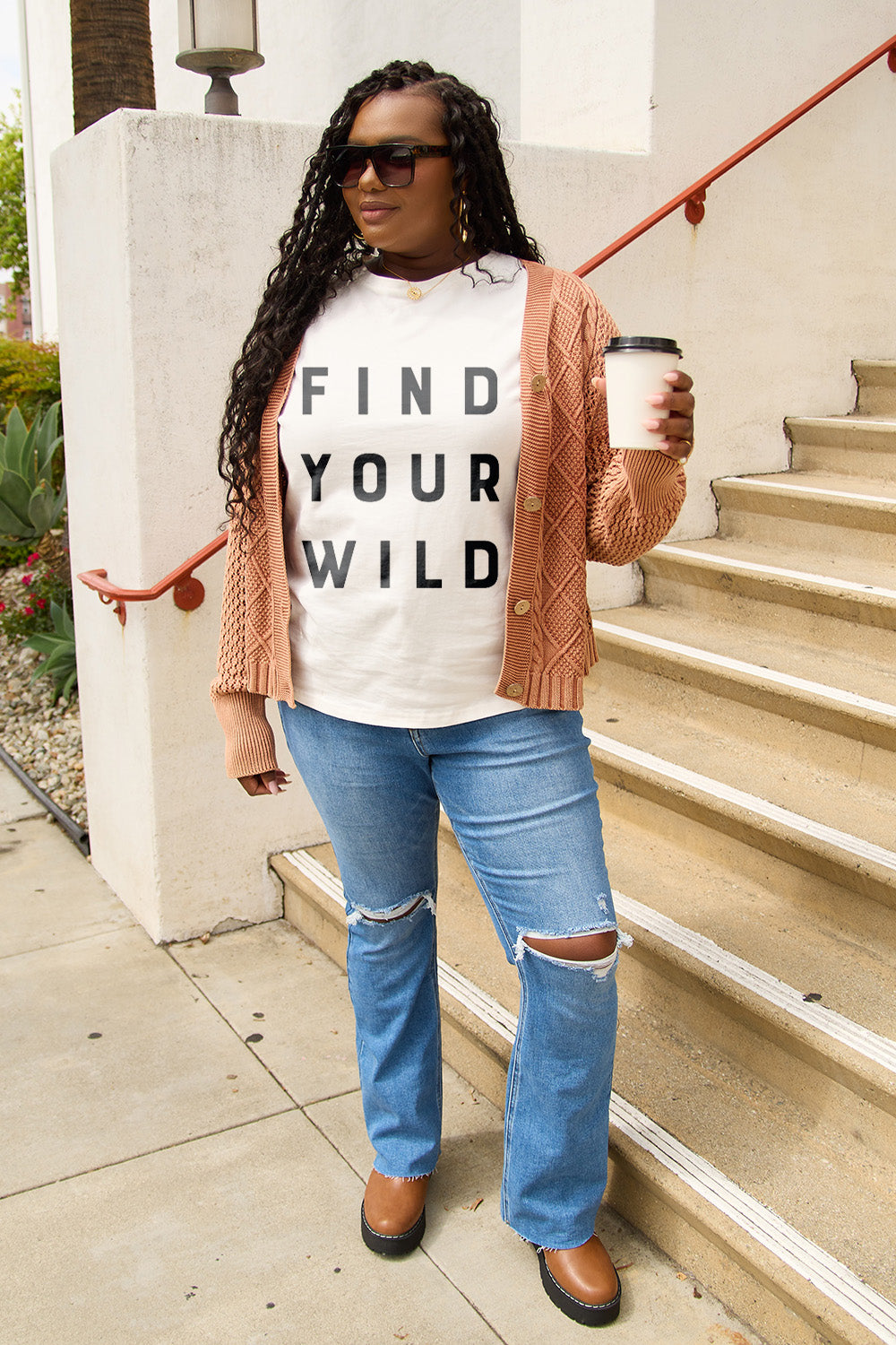 simply love full size find your wild short sleeve t-shirt