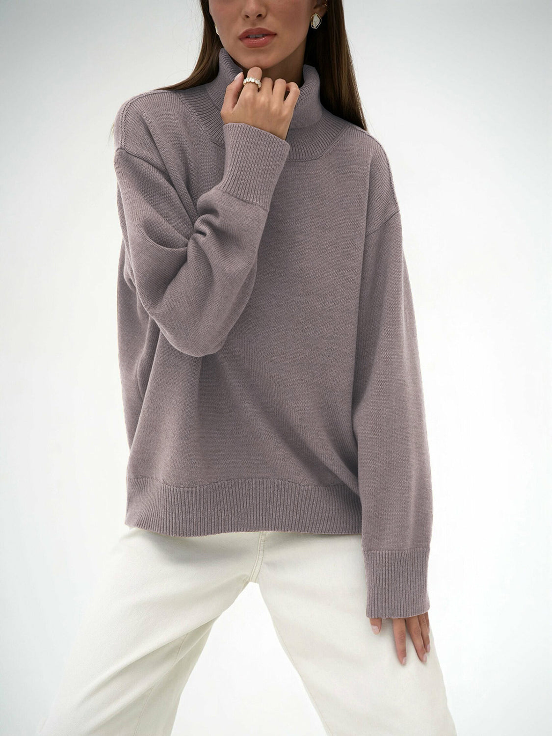 turtleneck long sleeve sweater