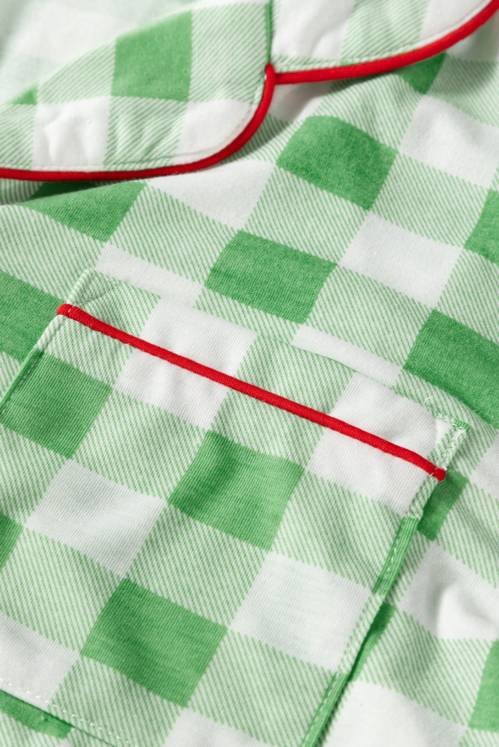 light green christmas plaid print shirt and pants pajama set