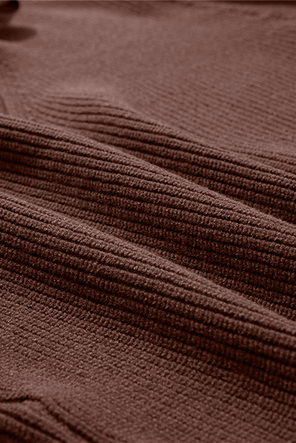 coffee lantern sleeve v neck knot back sweater