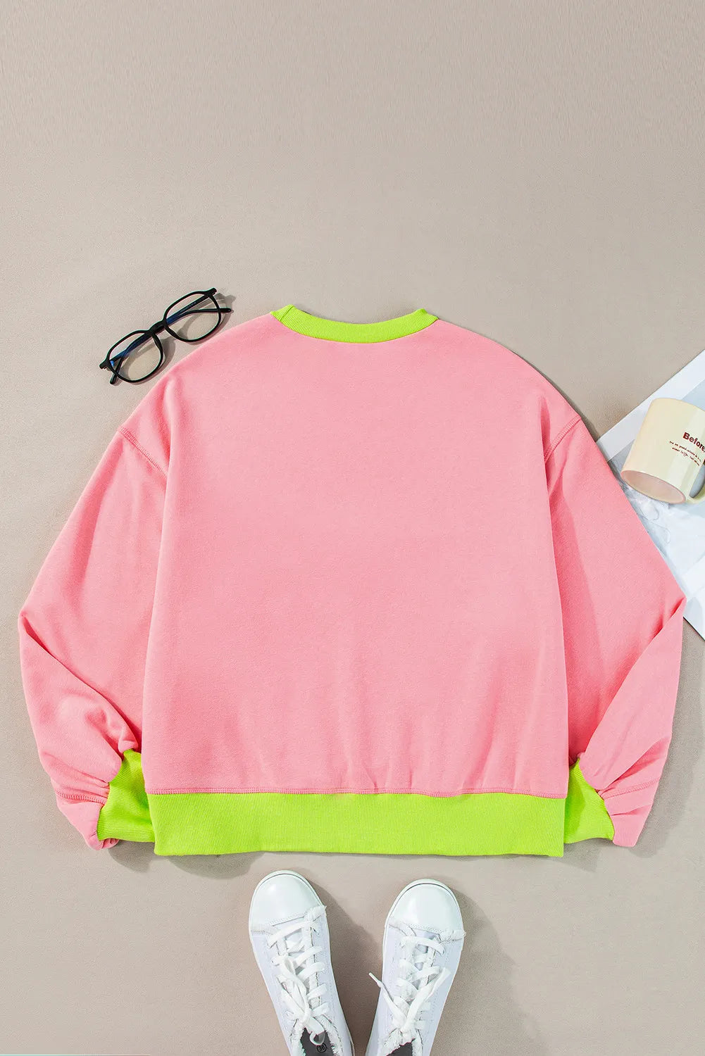 letter graphic round neck long sleeve sweatshirt