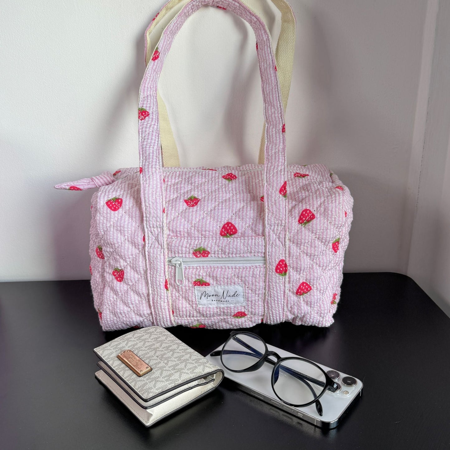strawberry mini duffel bag