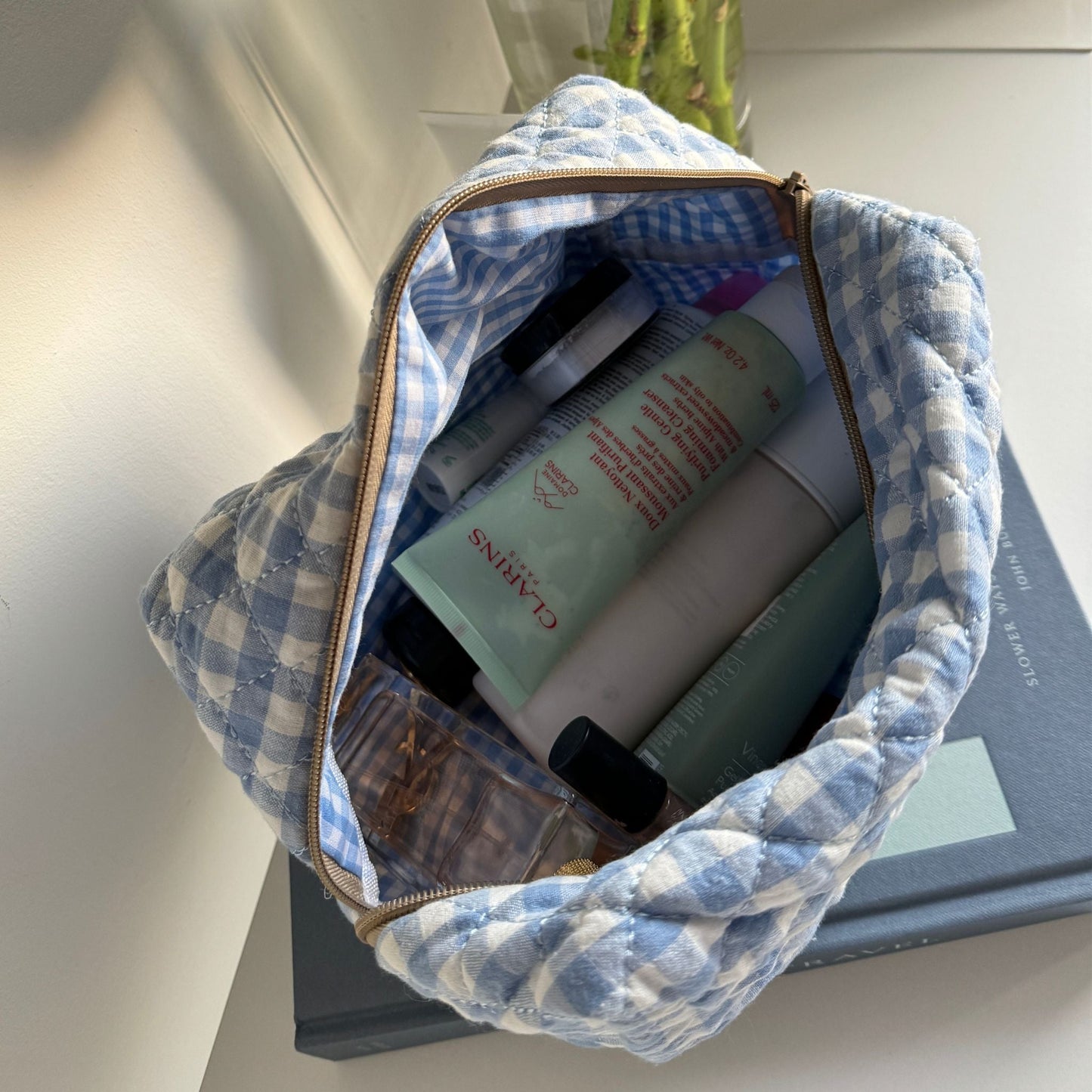 azure large makeup bag