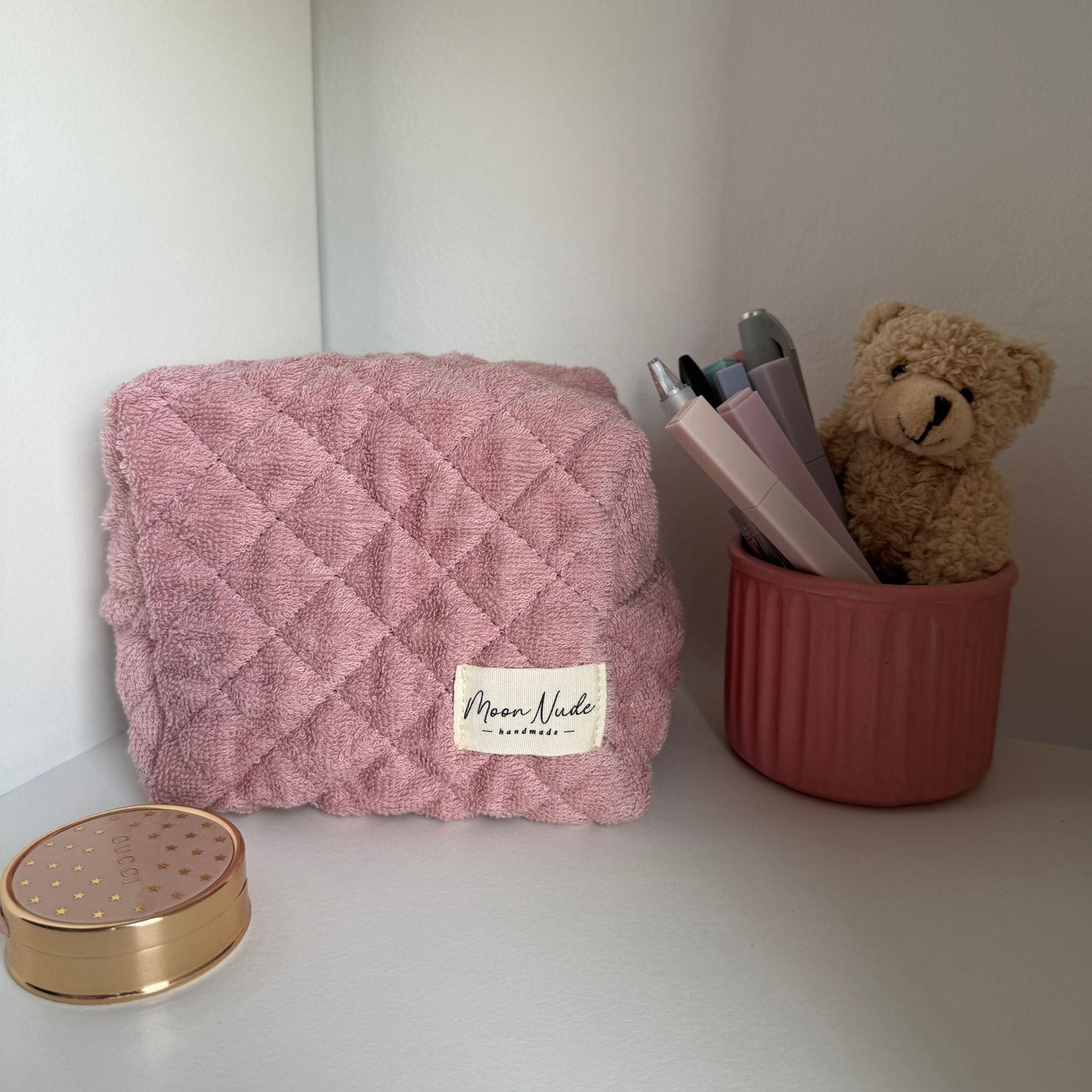 blush mini makeup bag