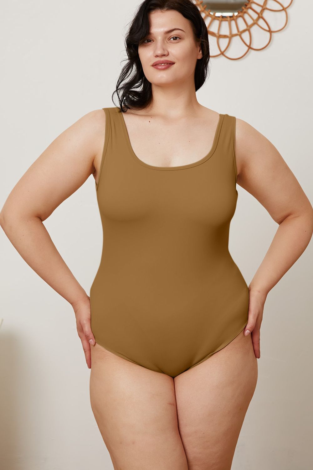 basic bae full size square neck sleeveless bodysuit