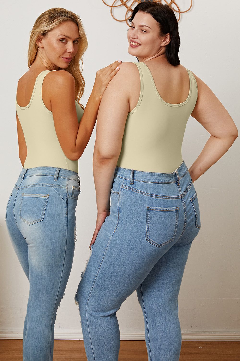 basic bae full size square neck sleeveless bodysuit