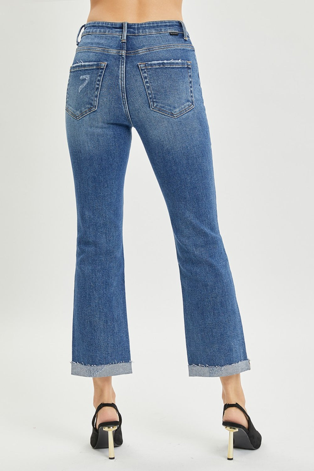 risen full size button fly cropped bootcut jeans