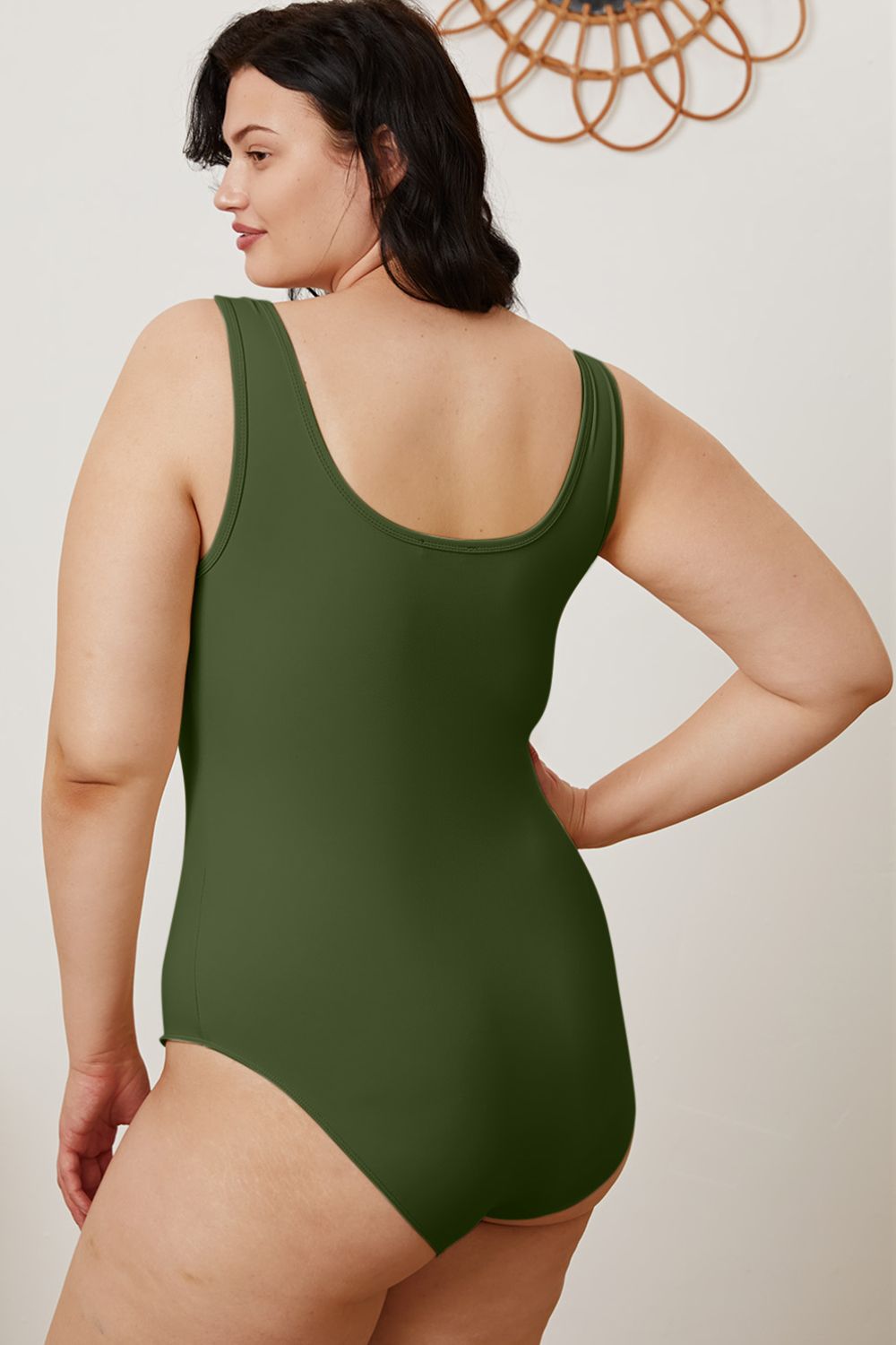 basic bae full size square neck sleeveless bodysuit